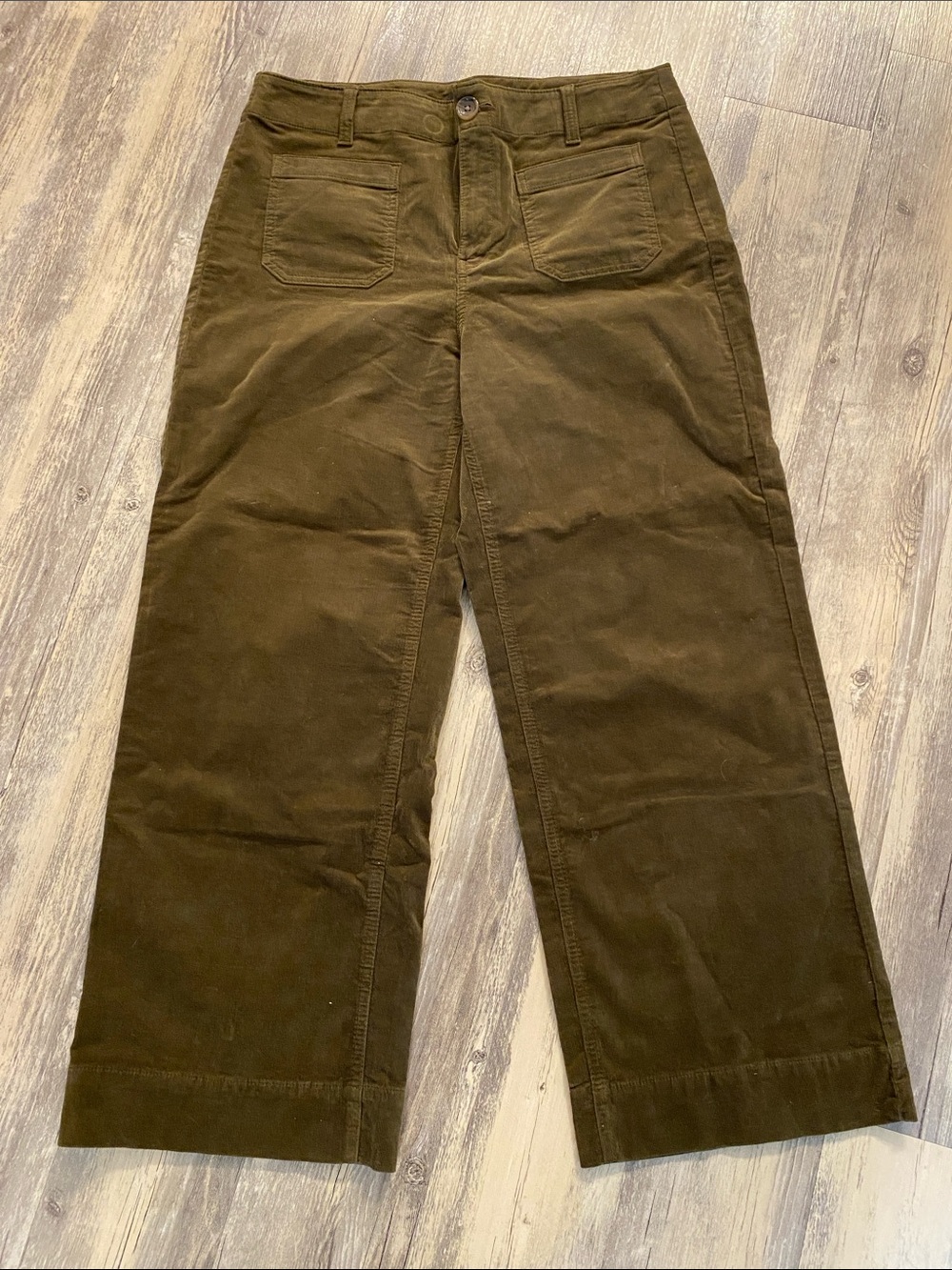 Talbots Wide Leg Corduroy Pants Olive Green Size 12 (2024)